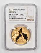 PF70 UCAM 2001 South Africa 1 Oz Gold - Natura - Gemsbok - Graded NGC