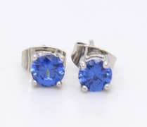 925 Sterling Silver Gemstone Ring and Stud Earrings
