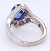 Majestic 18kt White Gold oval Tanzanite and Diamond Ring