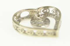 10K White Gold Diamond Encrusted Heart Love Symbol Pendant