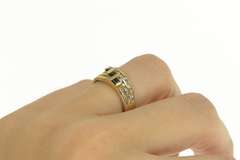 14K Yellow Gold 0.83 Ctw Princess Emerald Diamond Tiered Band Ring