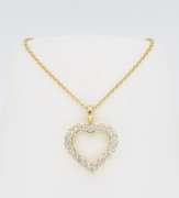 Mémoire 18k Yellow Gold Diamond Heart Pendant Necklace