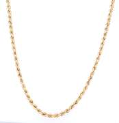 Simple Yellow Gold Rope Chain Necklace
