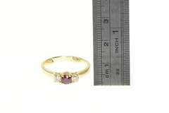 14K Yellow Gold 0.88 Ctw Natural Ruby Diamond Engagement Ring