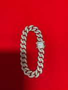 BRAND NEW 18K GOLD MENS CUBAN LINK BRACLET 7.00 CARATS OF DIAMONDS
