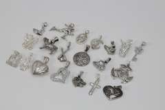 .925 Sterling Silver Curated Pendant Set 20 Pendants & Charms