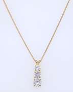 925 Sterling Silver Cubic Zirconia Pendant on Rope Chain Necklace