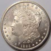 1885-CC Morgan Silver Dollar, BU.