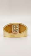 Men's 14kt Solid Yellow Gold, Onyx, & CZ Ring