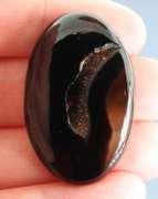 Unique 63.26ct Midnight Agate cabochon with druzy