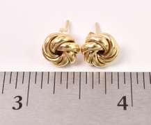 Stunning Knot Stud Earrings in 14K Yellow Gold
