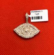14K ROSE GOLD EVIL EYE PENDANT WITH DIAMONDS