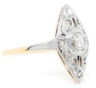 Vintage 0.15ctw European and Rose Cut Diamond Ring