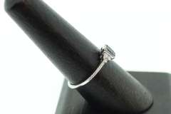 Regal Sole Sapphire 18k White Gold Ring with Studded Diamonds