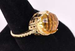 Captivating Large Citrine Ring in Yellow Gold