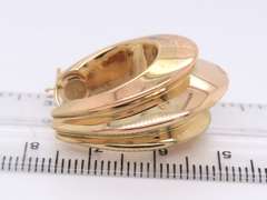 Elegant Yellow Gold Triple Row Gold Hoop Earrings