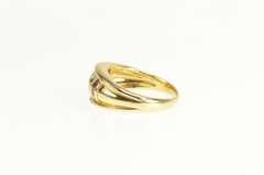 18K Yellow Gold Princess Sapphire Ruby Emerald Striped Band Ring