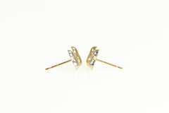 10K Yellow Gold Two Tone High Relief Heart Love Symbol Stud Earrings