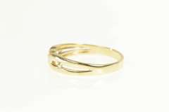 14K Yellow Gold Diamond Three Stone Simple Wedding Band Ring