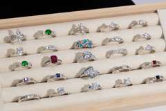 .925 Sterling Silver Ring Lot Various Sizes & Styles (25 Ring Lot)