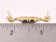 Gorgeous Sapphire and Diamond Drop Earrings in 14K Yellow Gold