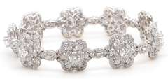 New 10.0ctw Round Diamond Flower Station Bracelet in 18K