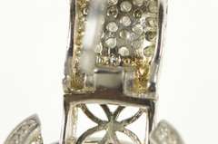 Sterling Silver Pave Diamond Filigree Ornate Statement Hoop Earrings