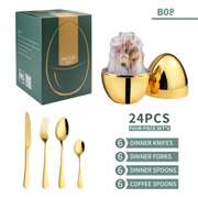 Cutlery Set Knife And Fork 24-Piece Egg-Shaped