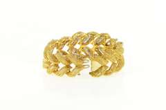 18K Yellow Gold 1950's 2.88 Ctw Diamond Braided Plait Thick Bracelet