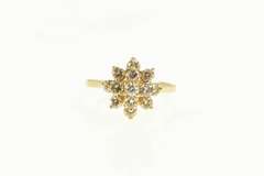 14K Yellow Gold 1.00 Ctw Round Diamond Cluster Engagement Ring