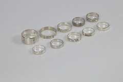 .925 Sterling Silver Plain Band Ring Lot 83 Rings of Various Sizes and Styles