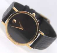 Movado Museum Classic Quartz Black Leather Strap