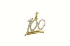 10K Yellow Gold 0.25 Ctw Diamond 100 Percent Symbol Charm/Pendant