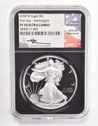 PF70UCAM 2020-W American Silver Eagle 1st Day Washington Signed - NGC