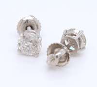 One Pair of White Gold 1.50cts Diamond Stud Earrings