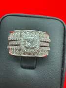 CERTIFIED 14K WHITE GOLD AND DIAMOND WEDDING SET