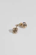 14K White & Yellow Gold 8mm Knot Earrings