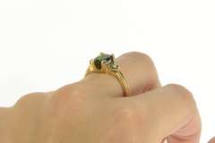 14K Yellow Gold Oval Tsavorite Peridot Ornate Statement Ring