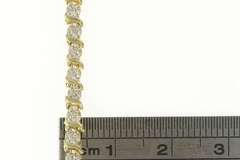 10K Yellow Gold 0.45 Ctw Diamond Wavy Link Simple Tennis Bracelet