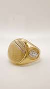 Men's 14kt Solid Yellow Gold & CZ Ring