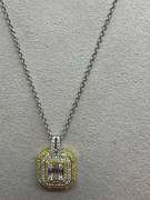 18K WHITE GOLD CHAIN WITH 18K GOLD AND DIAMOND PENDANT