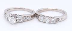 Divine White Gold Diamond Engagement Ring with Matching Band