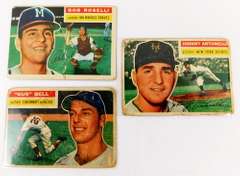 3 Topps 1956 Baseball Cards