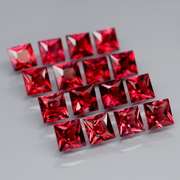 Set of 16 top red VS Garnets weighing 7.67 carats