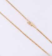 Simple Yellow Gold Rope Chain Necklace