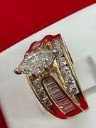 CERTIFIED LADIES 14K YELLOW GOLD AND DIAMOND RING
