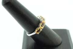Luscious Citrine Five Stone 18k White Gold Anniversary Band