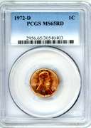 1972-D Lincoln Cent in PCGS MS65RD