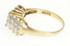 10K Yellow Gold 0.50 Ctw Tiered Diamond Squared Cluster Ring