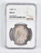 MS62 1880 Morgan Silver Dollar NGC